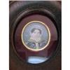 Image 3 : A FRAMED HANDPAINTED MINIATURE PORTRAIT OF A WOMAN