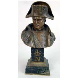 A CAST BRONZE BUST OF NAPOLEON BONAPARTE