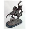 Image 2 : A BRONZE-PATINATED WHITE-METAL SCULPTURE OF A GERMANIC WARRIOR ON HORSEBACK