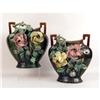 Image 1 : A PAIR OF POLYCHROME-DECORATED VASES
