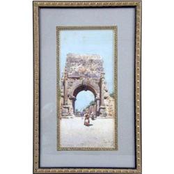 A FRAMED WATERCOLOR