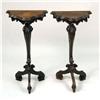 Image 1 : A PAIR OF ORNATELY-CARVED WALNUT-AND-VENEER PLANT STANDS