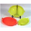 Image 1 : THREE COLORFUL PLASTIC SERVING TRAYS