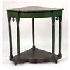 Image 1 : A GREEN-PAINTED TRIANGULAR CORNER TABLE