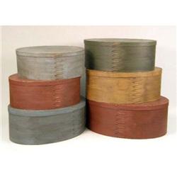 A GROUP OF SIX GRADUATED SHAKER-STYLE BOXES