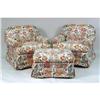 Image 1 : TWO OVERSTUFFED ARM CHAIRS AND MATCHING SINGLE OTTOMAN