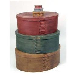 A GROUP OF SIX GRADUATED SHAKER STYLE BOXES
