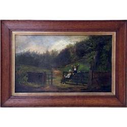 A FRAMED OIL ON CANVAS