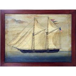 A FRAMED OIL ON CANVAS