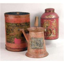 A MISCELLANEOUS GROUP OF THREE RED TABLE ARTICLES