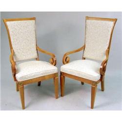 SIX NEOCLASSICAL-STYLE BIRCH HIGH BACK CHAIRS