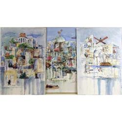 A GROUP OF THREE MIXED MEDIA