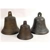 Image 1 : THREE BRONZE BELLS OF VARYING SIZES