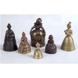 A GROUP OF SIX ASSORTED FIGURAL AND CHARACTER BELLS