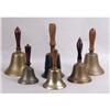 Image 1 : AN ASSORTED GROUP OF SIX HAND-HELD SCHOOL BELLS