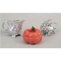 A ROYAL BAYREUTH PORCELAIN TOMATO-FORM COVERED JAR