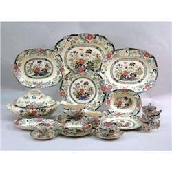 A COALPORT, ENGLAND "CANTON" PATTERN KINGSWARE EXTENSIVE DINNER SERVICE