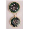Image 1 : AN ANTIQUE YELLOW GOLD AND GREEN ENAMEL TWO PIECE PENDANT WATCH