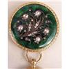Image 3 : AN ANTIQUE YELLOW GOLD AND GREEN ENAMEL TWO PIECE PENDANT WATCH