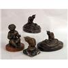 Image 1 : A GROUP OF THREE PATINATED BRONZE CAT FIGURALS
