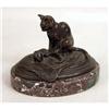Image 2 : A GROUP OF THREE PATINATED BRONZE CAT FIGURALS