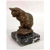Image 3 : A GROUP OF THREE PATINATED BRONZE CAT FIGURALS