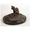 Image 4 : A GROUP OF THREE PATINATED BRONZE CAT FIGURALS