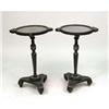 Image 1 : A PAIR OF EBONIZED AND GILT METAL MOUNTED REGENCY STYLE MIRRORED STANDS