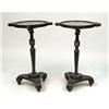Image 2 : A PAIR OF EBONIZED AND GILT METAL MOUNTED REGENCY STYLE MIRRORED STANDS