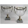 Image 2 : A PAIR OF PAIRPOINT CUT CRYSTAL GILT SILVER MOUNTED URNS