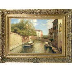 A FRAMED OIL ON CANVAS