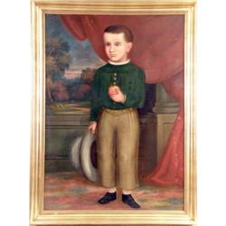 A FRAMED OIL ON CANVAS