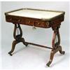 Image 1 : A REGENCY ROSEWOOD LYRE FORM TRESTLE BASE OCCASIONAL TABLE