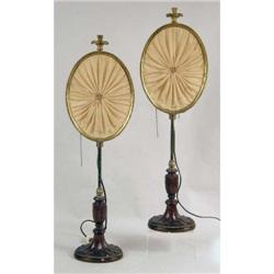 A PAIR OF DECO BOUDOIR LAMPS