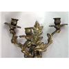 Image 5 : A PAIR OF LOUIS XVI STYLE GILT METAL THREE LIGHT WALL MOUNTED CANDLE SCONCES