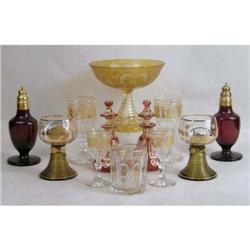 A GROUP OF COLORLESS GLASS TABLE ARTICLES