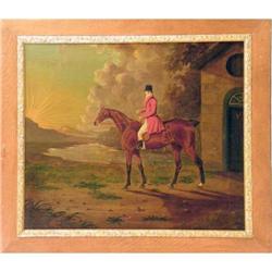 A FRAMED OIL ON CANVAS