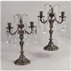 Image 1 : A PAIR OF TWO-LIGHT SILVER-PLATED CANDELABRUM
