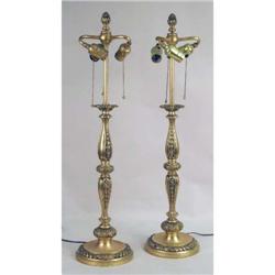 A PAIR OF "STERLING BRONZE COMPANY OF NEW YORK" TABLE LAMPS