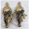 Image 1 : A PAIR OF GILT BRONZE PUTTI WALL SCONCES