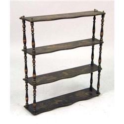 ORIENTAL LACQUER CHINOISERIE DECORATED DISPLAY SHELVES