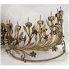 Image 2 : A PAIR OF GILT METAL DEMI-LUNE PRICKET CANDLE STANDS