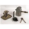 Image 8 : A GROUP OF ASSORTED PEWTER, TOLE AND IRON TABLE ARTICLES