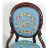 Image 3 : A PARLOR SET OF CARVED MAHOGANY NEEDLEWORK UPHOLSTERED MEDALLION BACK CHAIRS