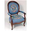 Image 7 : A PARLOR SET OF CARVED MAHOGANY NEEDLEWORK UPHOLSTERED MEDALLION BACK CHAIRS
