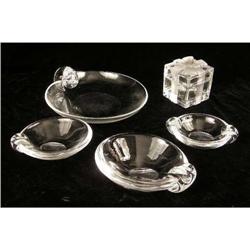A GROUP OF STEUBEN COLORLESS GLASS CANDY DISHES