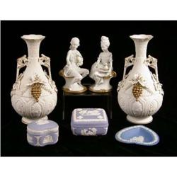 A PAIR OF PARIAN SEATED FIGURALS