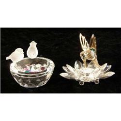 TWO SWAROVSKI CRYSTAL BIRD FIGURES