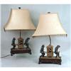 Image 1 : A PAIR OF DECORATIVE MONKEY MOTIF TABLE LAMPS
