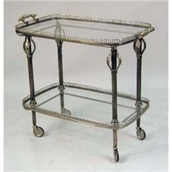 A GLASS TOP SERVING CART